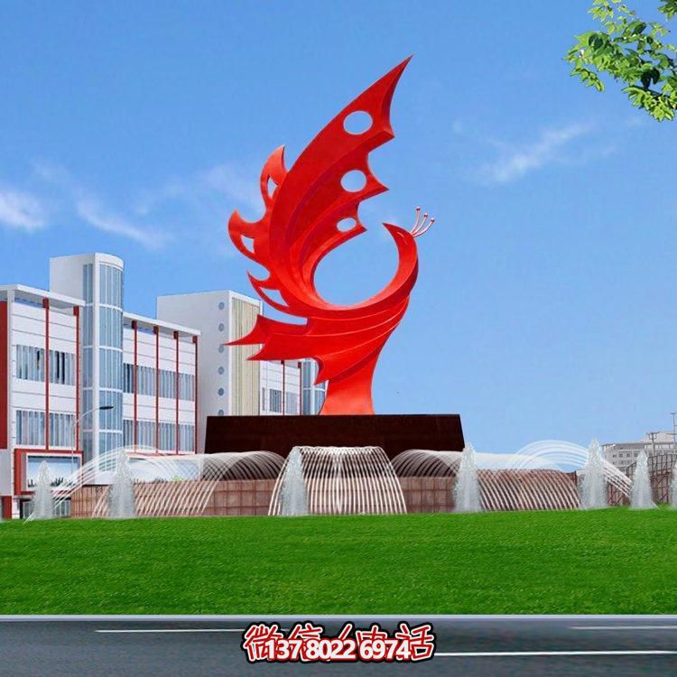 不銹鋼鳳凰標志擺件，凸顯企業(yè)形象
