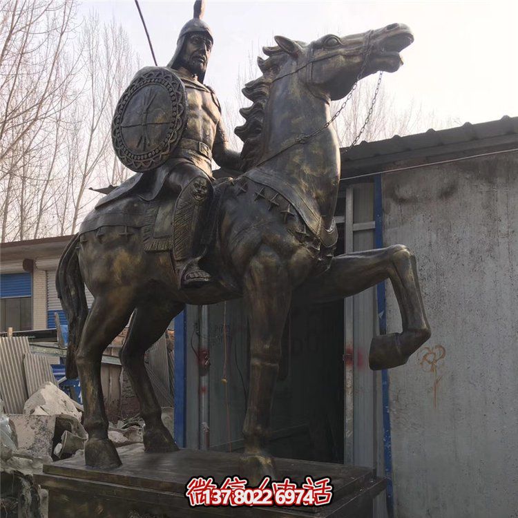 玻璃鋼仿銅將軍騎馬人物雕塑城市廣場(chǎng)景觀(guān)雕塑