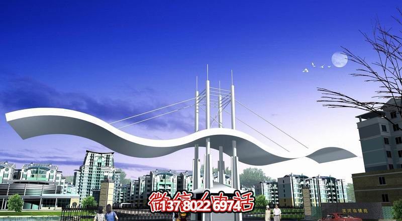 小區創(chuàng  )意不銹鋼門(mén)牌坊景觀(guān)雕塑