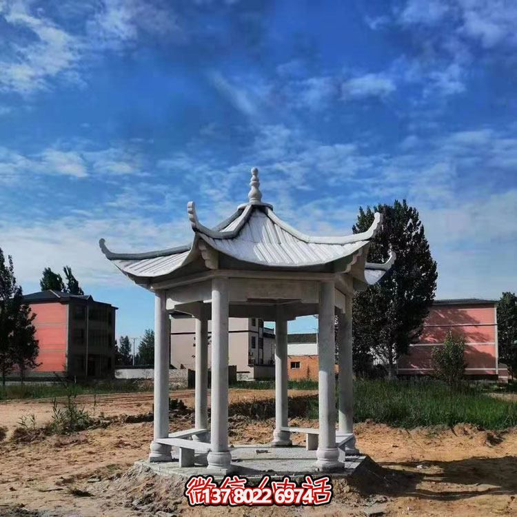 仿古石雕中式六角涼亭戶(hù)外園林景觀(guān)雕塑