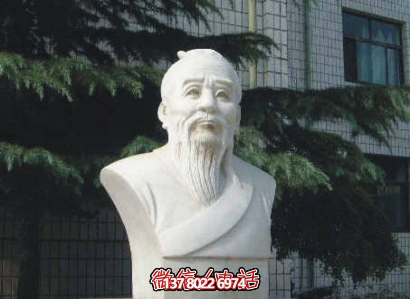 大理石扁鵲頭像石雕醫學(xué)院扁鵲雕塑