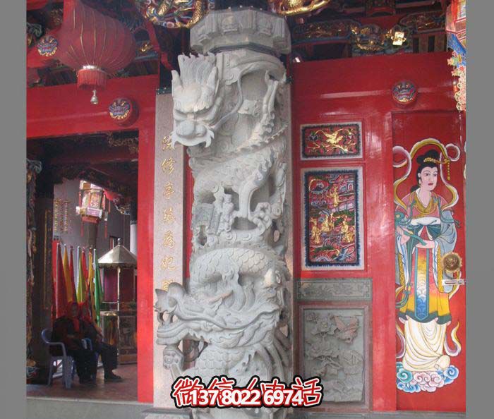 寺廟景觀(guān)大理石雕刻龍柱石雕 寺廟景觀(guān)大理石雕刻龍柱石雕