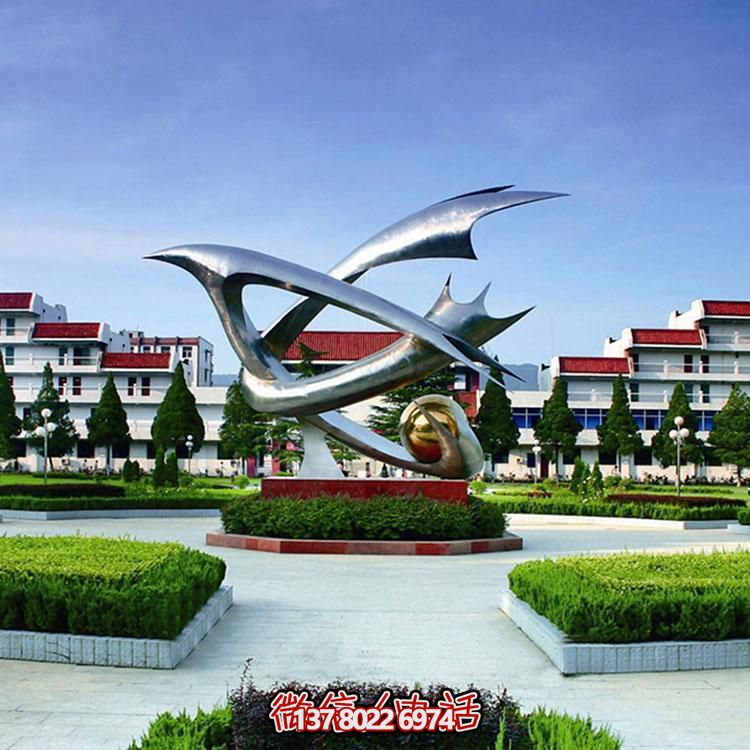 小區不銹鋼廣場(chǎng)中心大型異性景觀(guān)雕塑