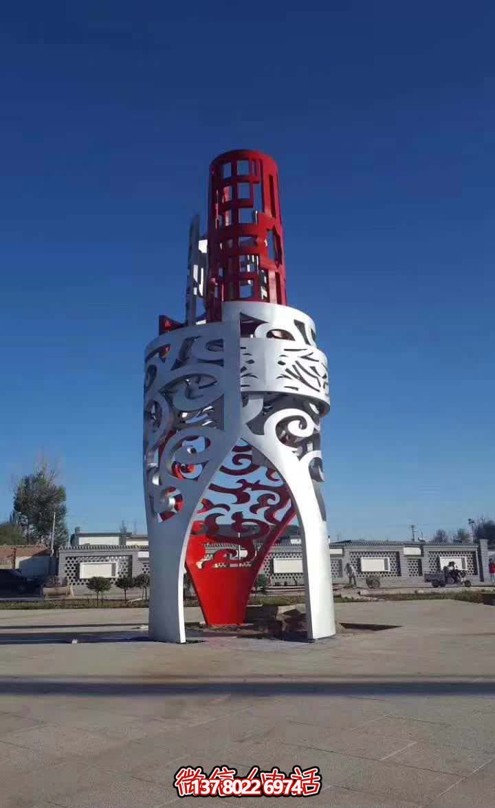城市廣場(chǎng)創(chuàng  )意不銹鋼創(chuàng  )意抽象鼎雕塑