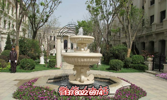 小區景觀(guān)歐式漢白玉噴泉石雕