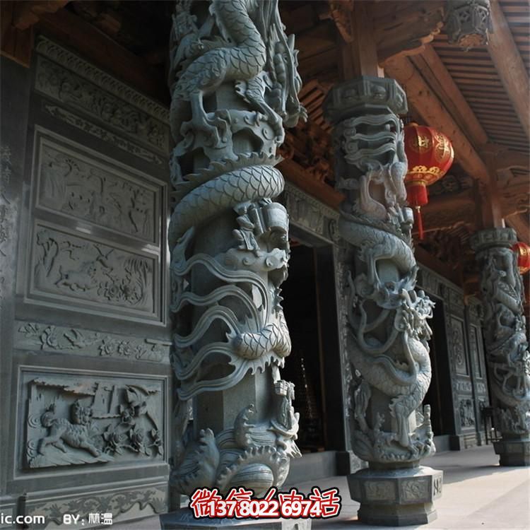 大理石石雕戶(hù)外景區園林龍柱雕塑