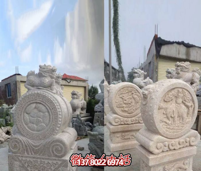大理石仿古抱鼓石鎮宅石門(mén)墩 大理石仿古抱鼓石鎮宅石門(mén)墩