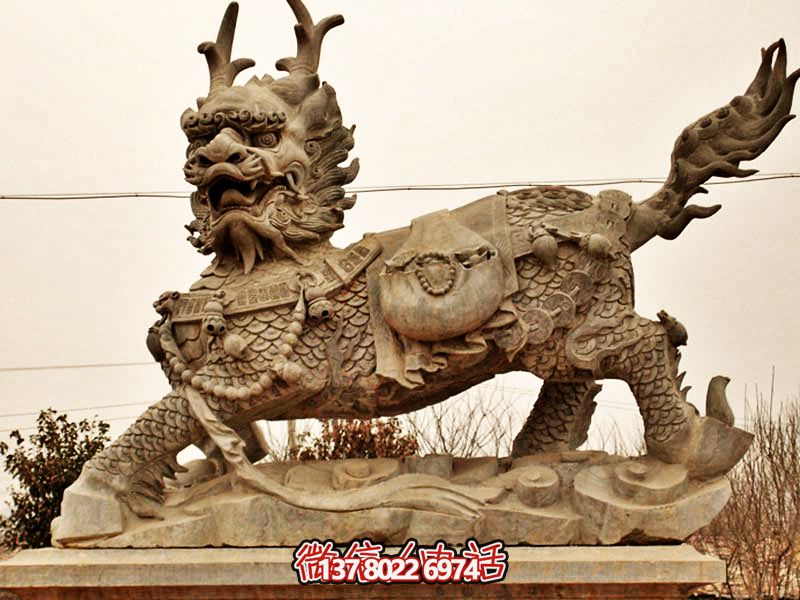 廣場(chǎng)大型景觀(guān)大理石石麒麟雕塑 廣場(chǎng)大型景觀(guān)大理石石麒麟雕塑
