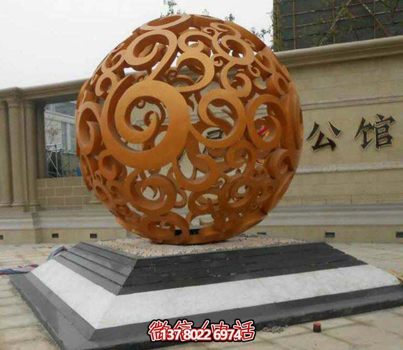 別墅公館創(chuàng )意噴漆鏤空球雕塑 別墅公館創(chuàng )意噴漆鏤空球雕塑