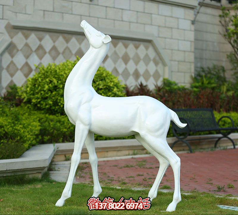 廣場(chǎng)玻璃鋼戶(hù)外景觀(guān)白色鹿雕塑 廣場(chǎng)玻璃鋼戶(hù)外景觀(guān)白色鹿雕塑