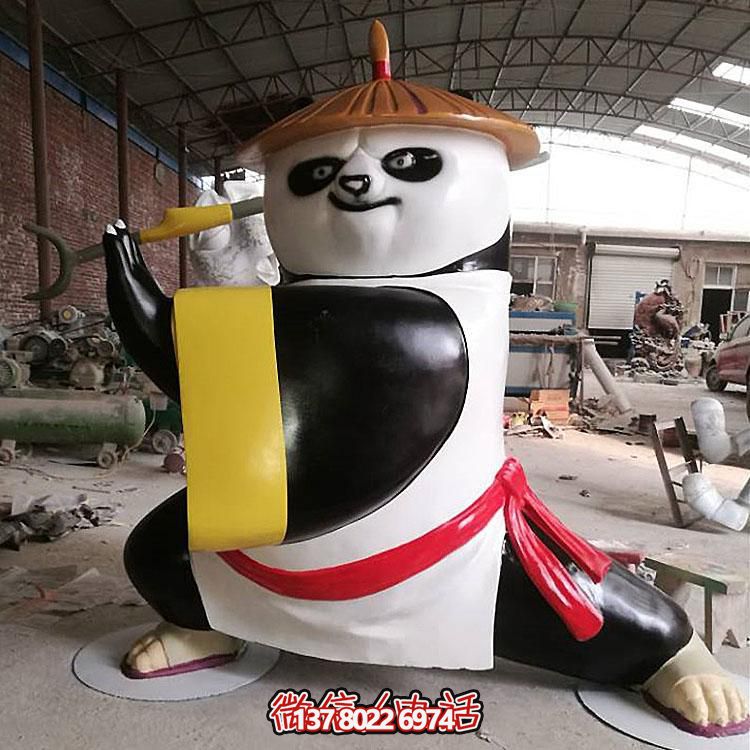 玻璃鋼彩繪功夫熊貓卡通貝殼美人魚(yú)模型戶(hù)外廣場(chǎng)創(chuàng  )意動(dòng)物擺件