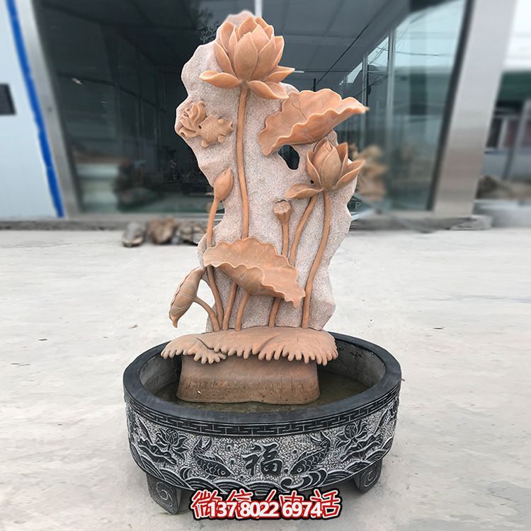 庭院創(chuàng )意晚霞紅石雕戶(hù)外園林擺件缸雕塑 庭院創(chuàng )意晚霞紅石雕戶(hù)外園林擺件缸雕塑