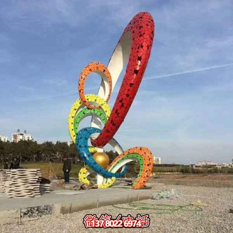 戶(hù)外園林大型創(chuàng  )意彩繪圓環(huán)雕塑