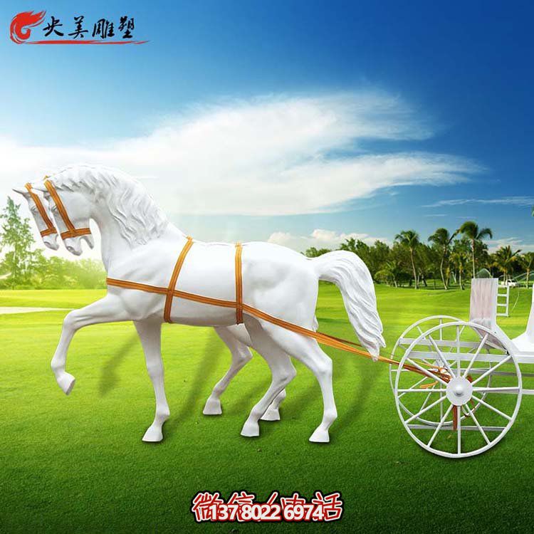 玻璃鋼戶(hù)外景觀(guān)園林馬車(chē)雕塑