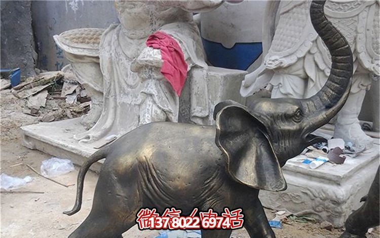 玻璃鋼仿銅園林景觀(guān)裝飾品大象雕塑