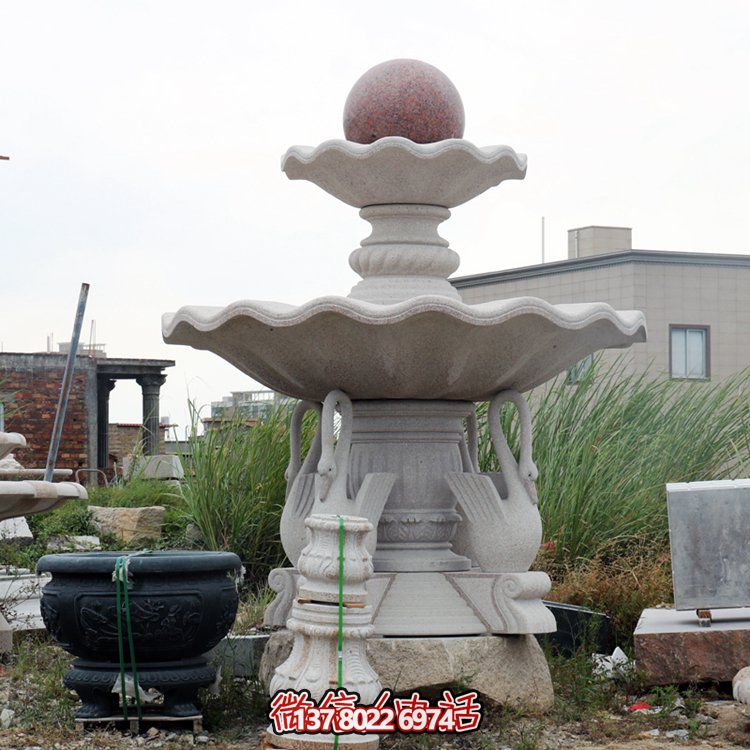 別墅小區大型歐式大理石石雕風(fēng)水球噴泉雕塑