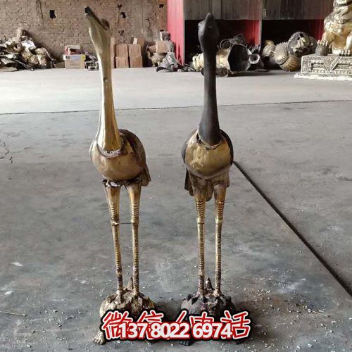 室內銅雕動(dòng)物擺件仙鶴雕塑
