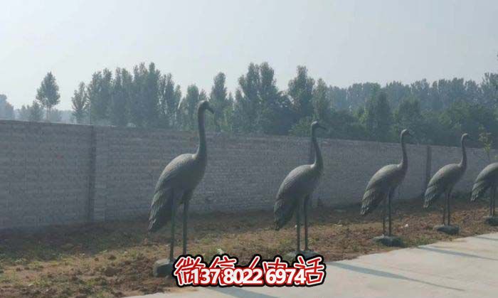 仙鶴雕塑-不銹鋼仿銅戶(hù)外街道景觀(guān)裝飾品仙鶴雕塑