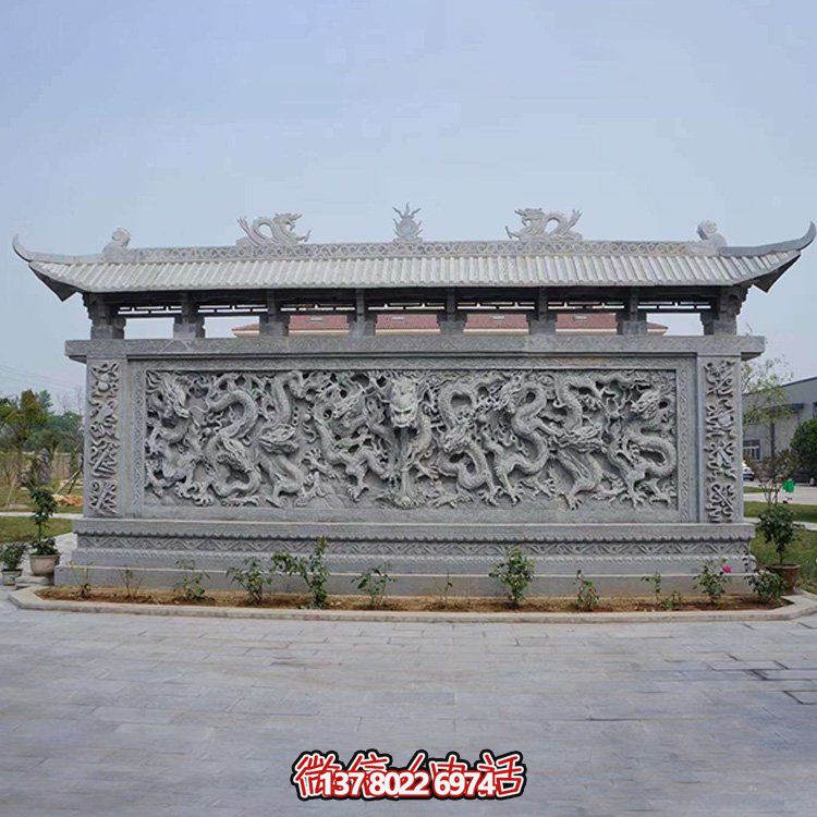 廣場(chǎng)庭院青石古建石雕壁畫(huà)影壁墻美觀(guān)大方