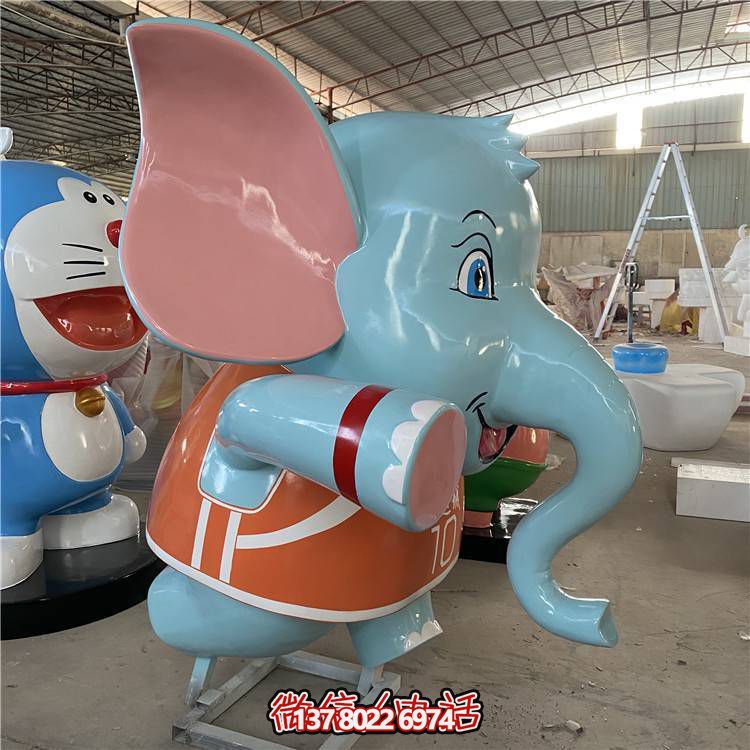 游樂(lè )園彩繪卡通小象公仔裝飾美化雕塑