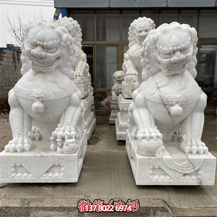 酒店會(huì )所門(mén)口鎮宅招財大型獅子雕塑