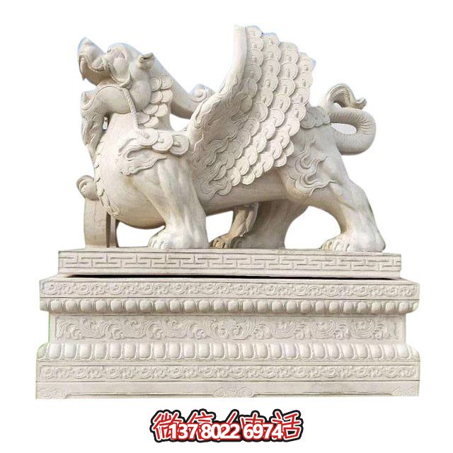 漢白玉優(yōu)質(zhì)石材浮雕飛天貔貅瑞獸公司門(mén)口招財擺件