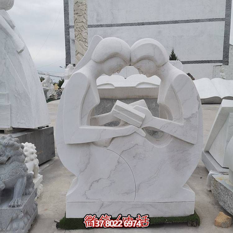校園廣場(chǎng)大理石石雕園林開(kāi)始的抽象人物景觀(guān)
