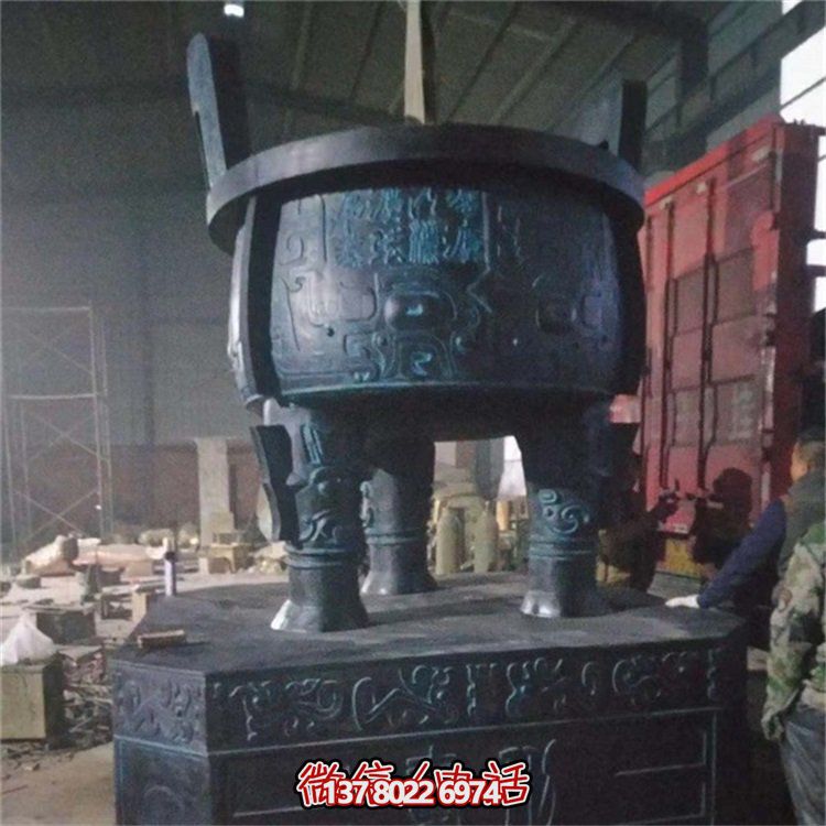 戶(hù)外園林仿古青銅器圓鼎雕塑