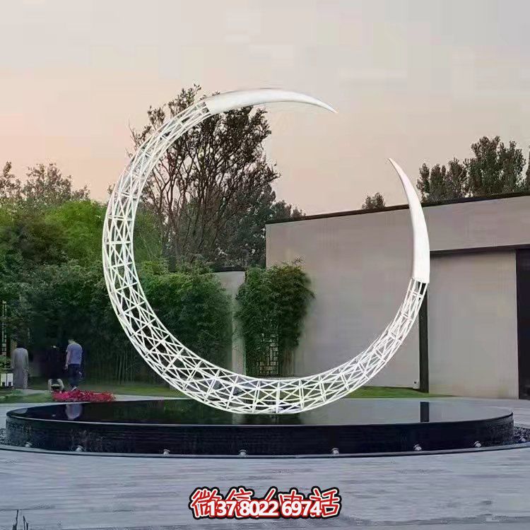 金屬鏤空創(chuàng  )意戶(hù)外發(fā)光照明景觀(guān)圓環(huán)雕塑