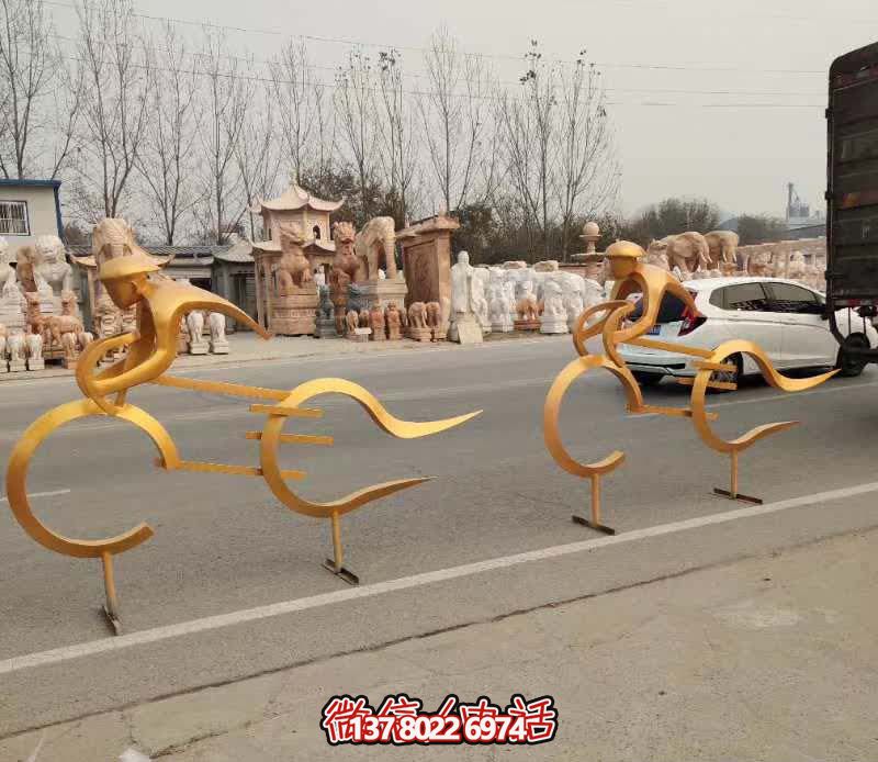 抽象仿真不銹鋼鐵藝騎單車(chē)雕塑 抽象仿真不銹鋼鐵藝騎單車(chē)雕塑