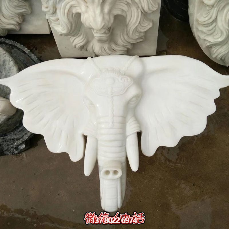 景區創(chuàng )意抽象大型漢白玉石雕頭像大象雕塑 景區創(chuàng )意抽象大型漢白玉石雕頭像大象雕塑