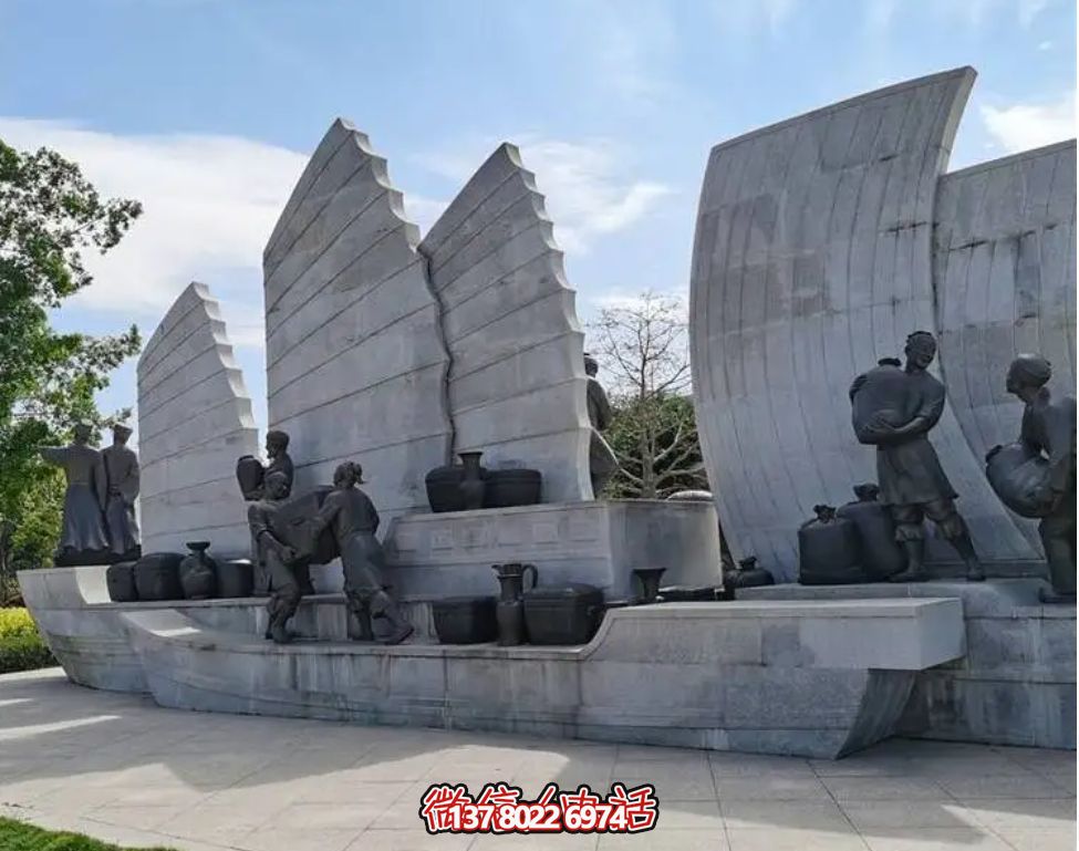 石材景觀(guān)雕塑--商船貿易